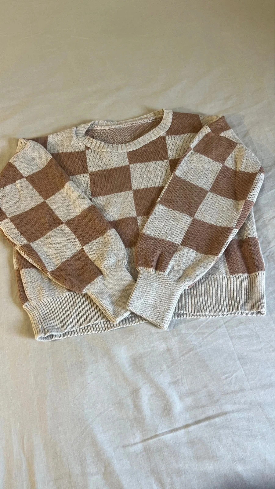 Brown & Beige Checkered Sweater Cozy & Stylish – photo 6